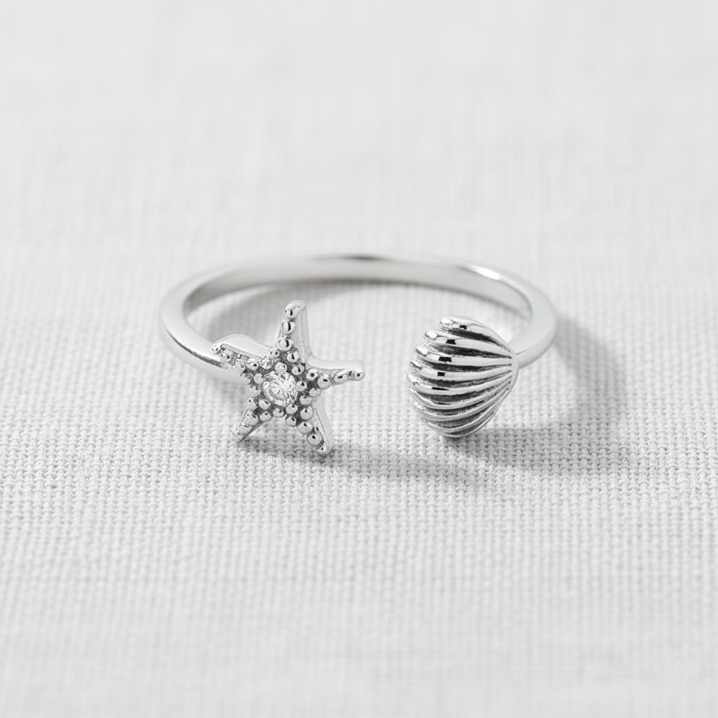 Starfish Zirconia Adjustable Ring