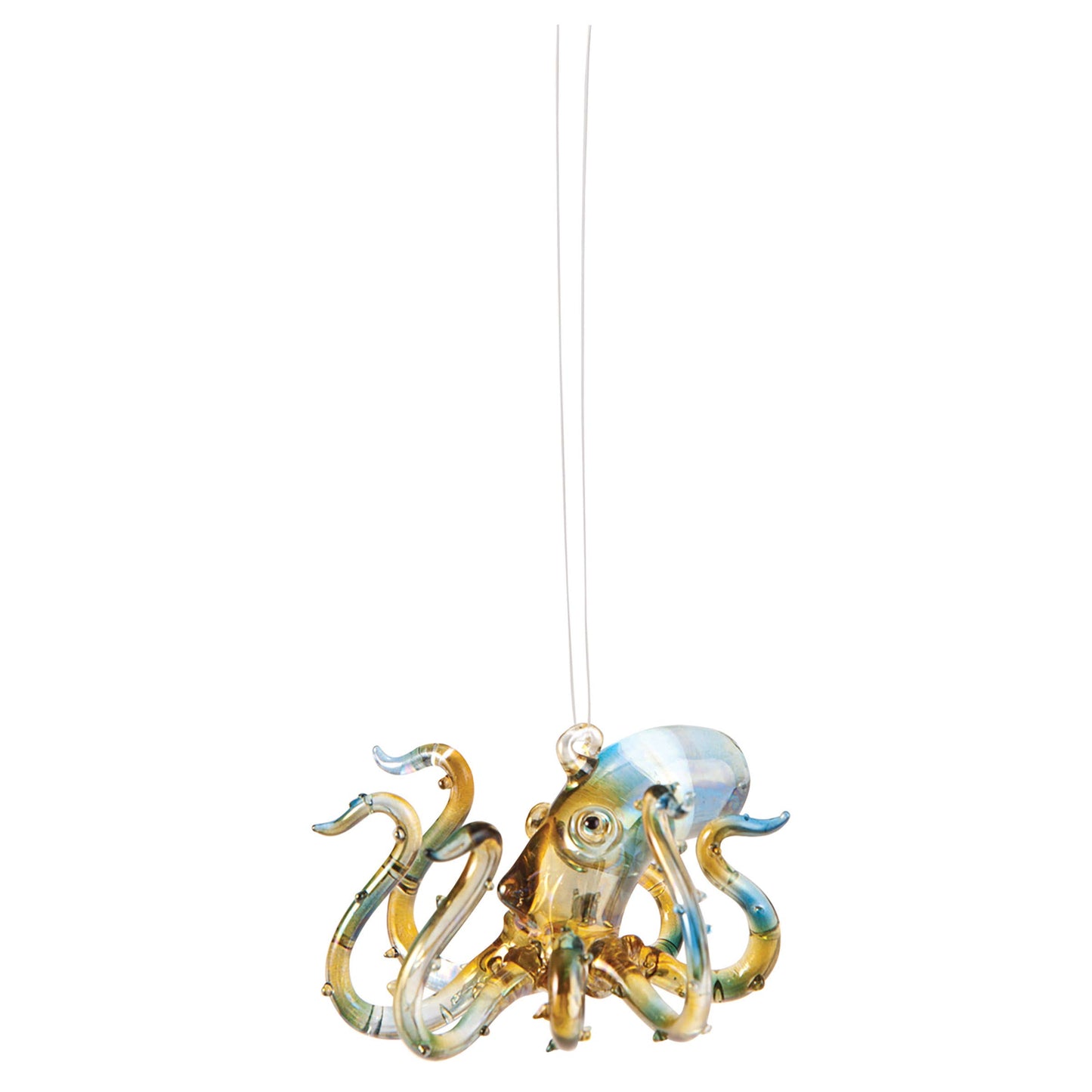 Christmas Octopus Glass Ornament