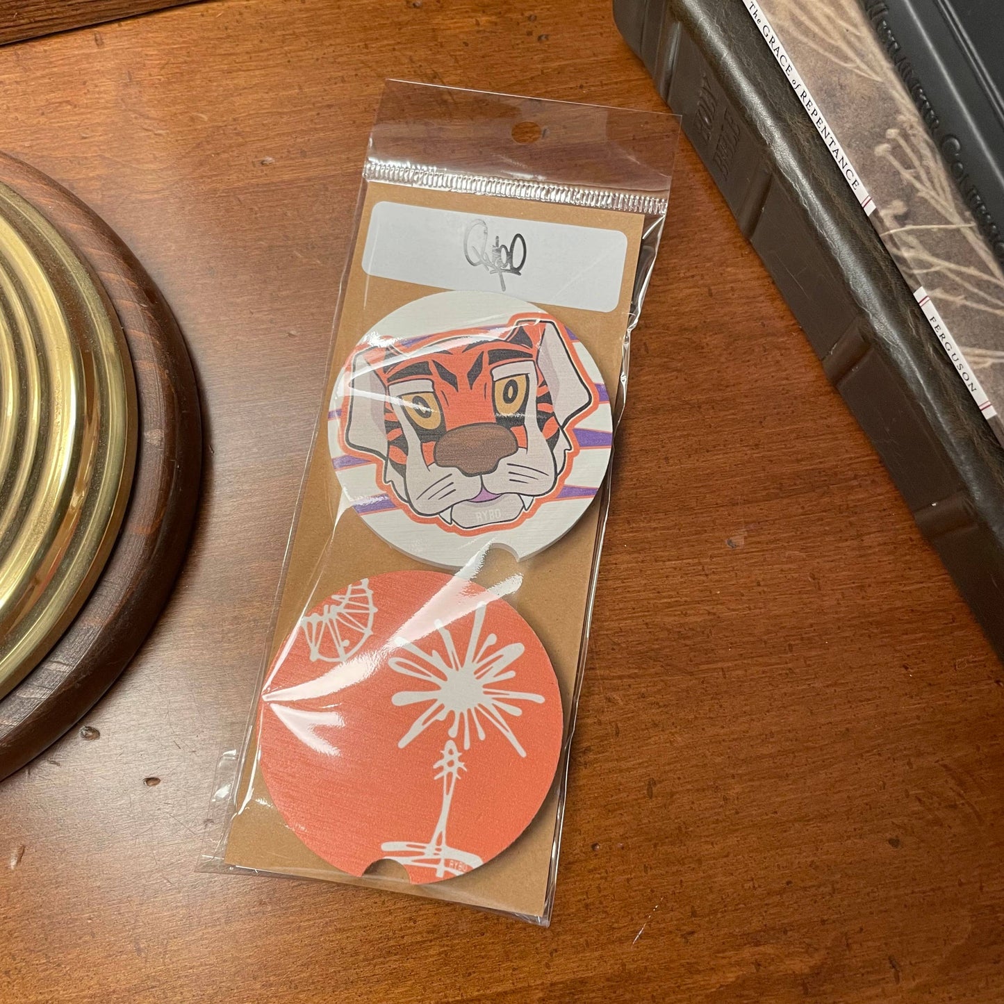 Clemson Tigers Ceramic Car Coaster