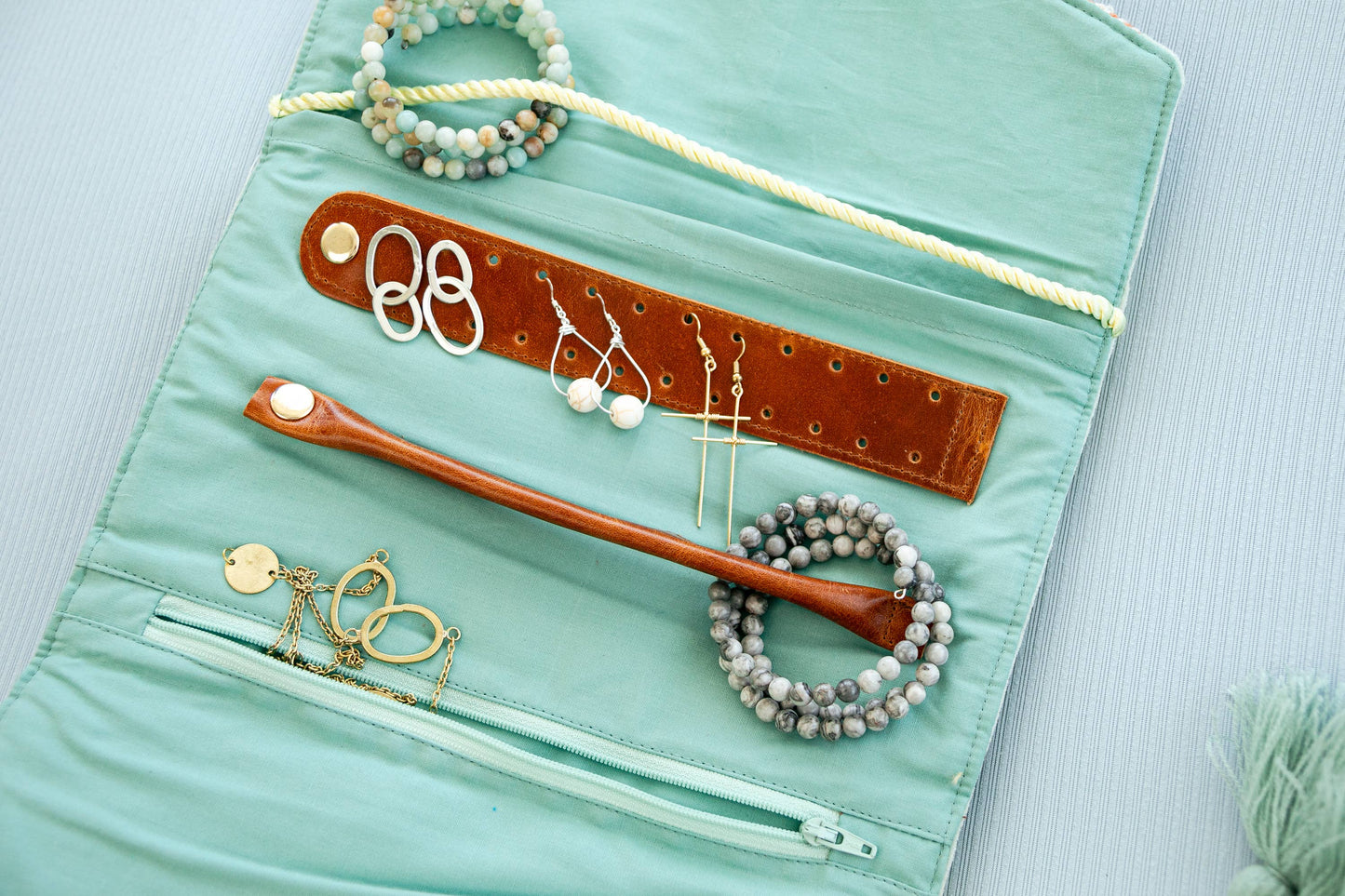 Velvet Jewelry Organizer Mint