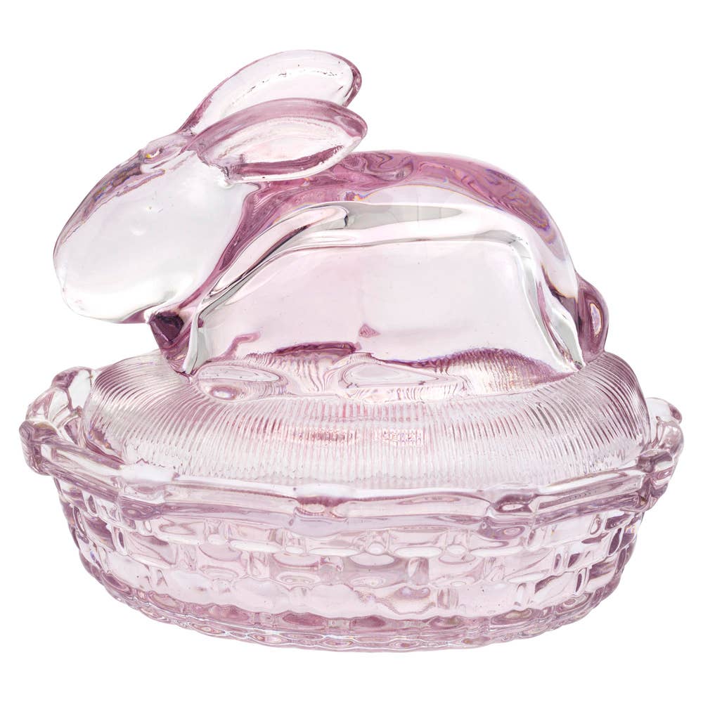 Bunny Glass Covered Dish Easter