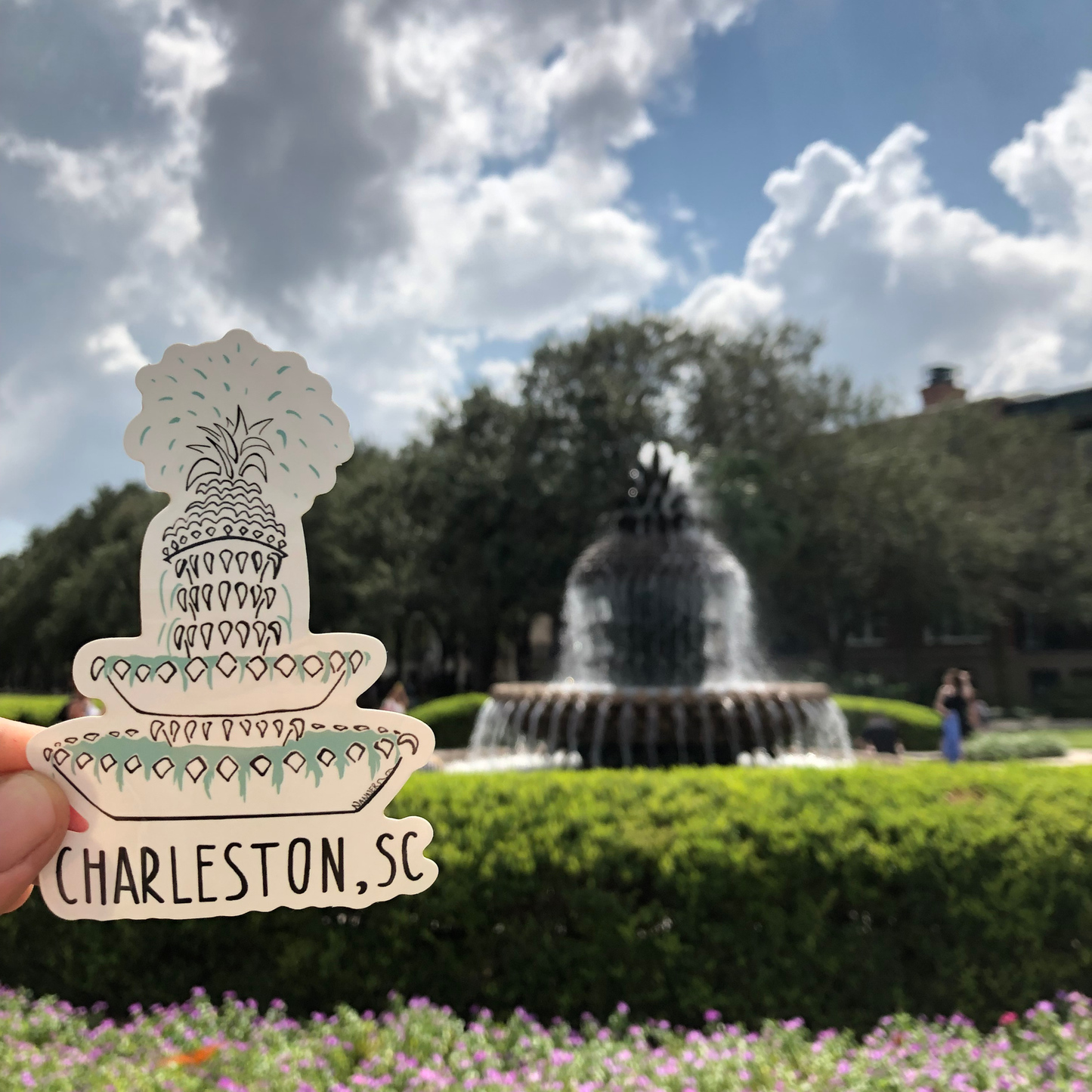 Pineapple Fountain Charleston, SC Sticker