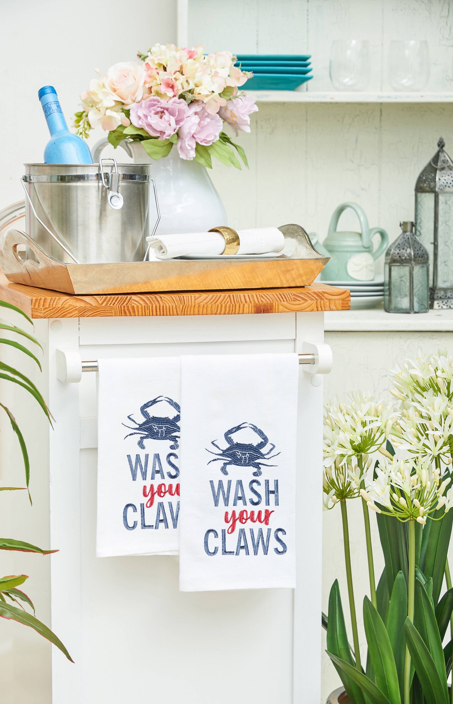 Coastal Wash Your Claws Kitchen Towel