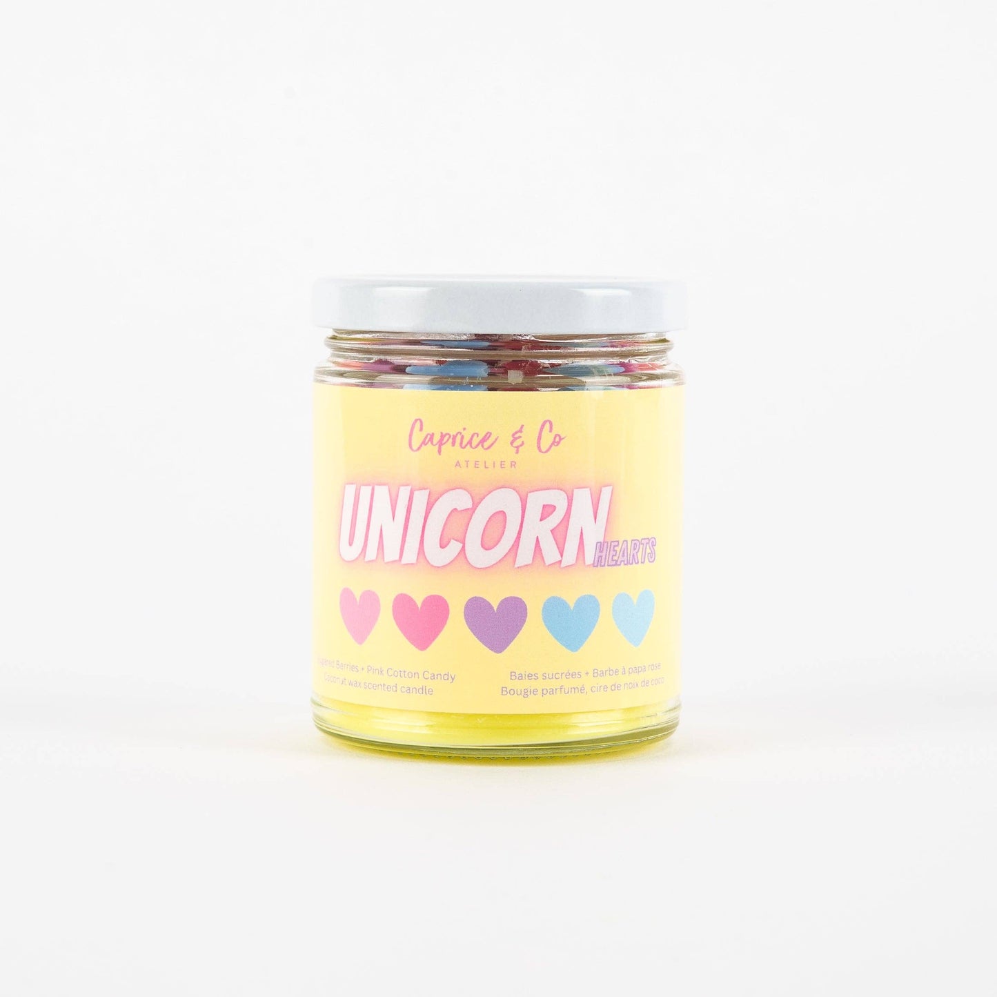Unicorn Heart Candle - Sugared Berries + Pink Cotton Candy