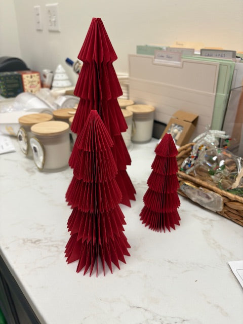 Red Accordion Paper Trees