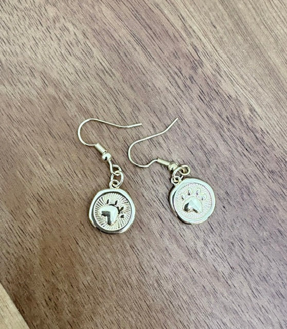 Paw Print Dangle Earrings