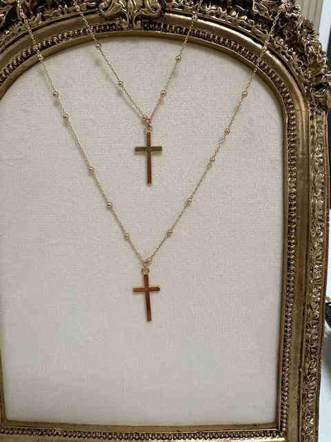 Water Resistant Gold Cross Necklace
