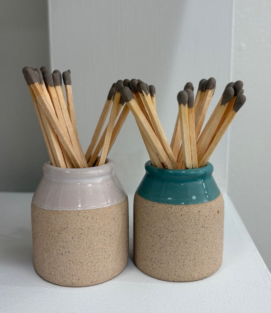 Mini Pottery Match Holder with Striker & Matches