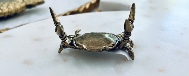 Charming Brass Crab Holder