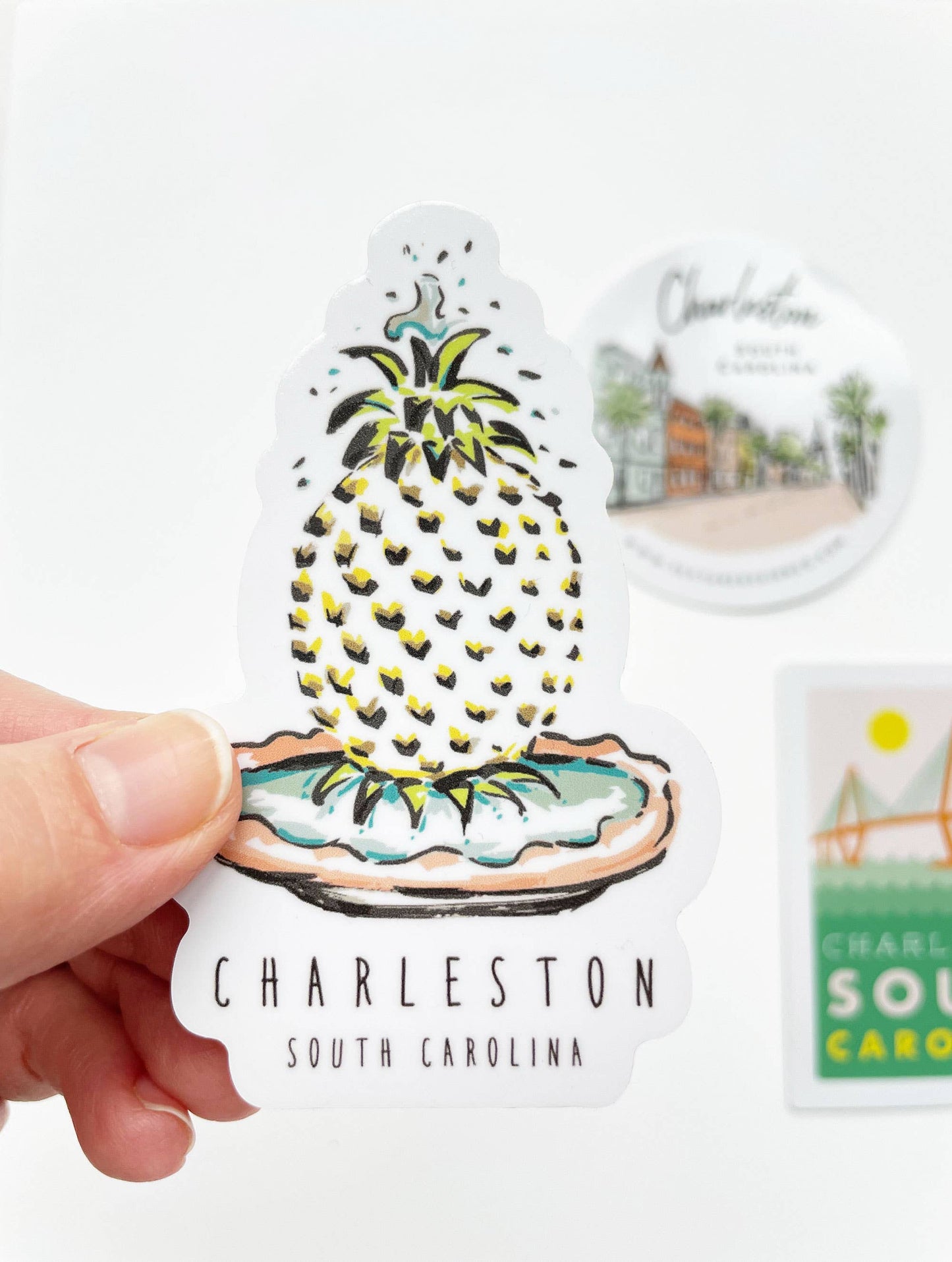 Charleston Pineapple Fountain Sticker