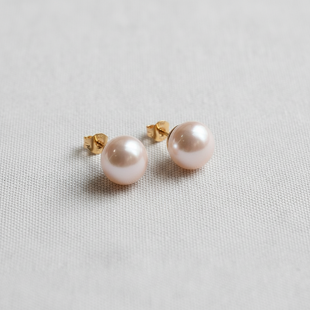 Cherry Blossom Pearl Stud Earrings