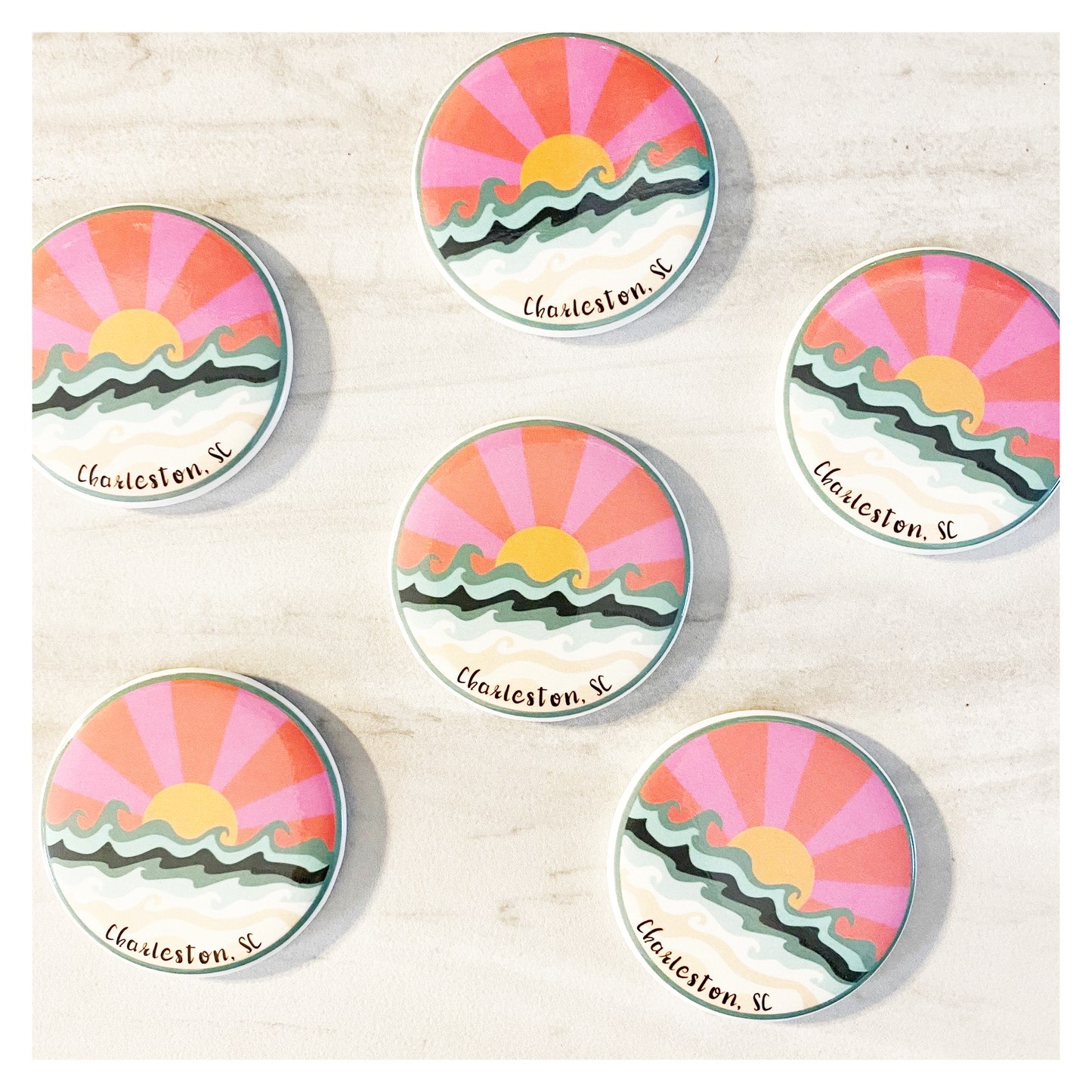 Pink Sunrise Charleston, SC Magnet