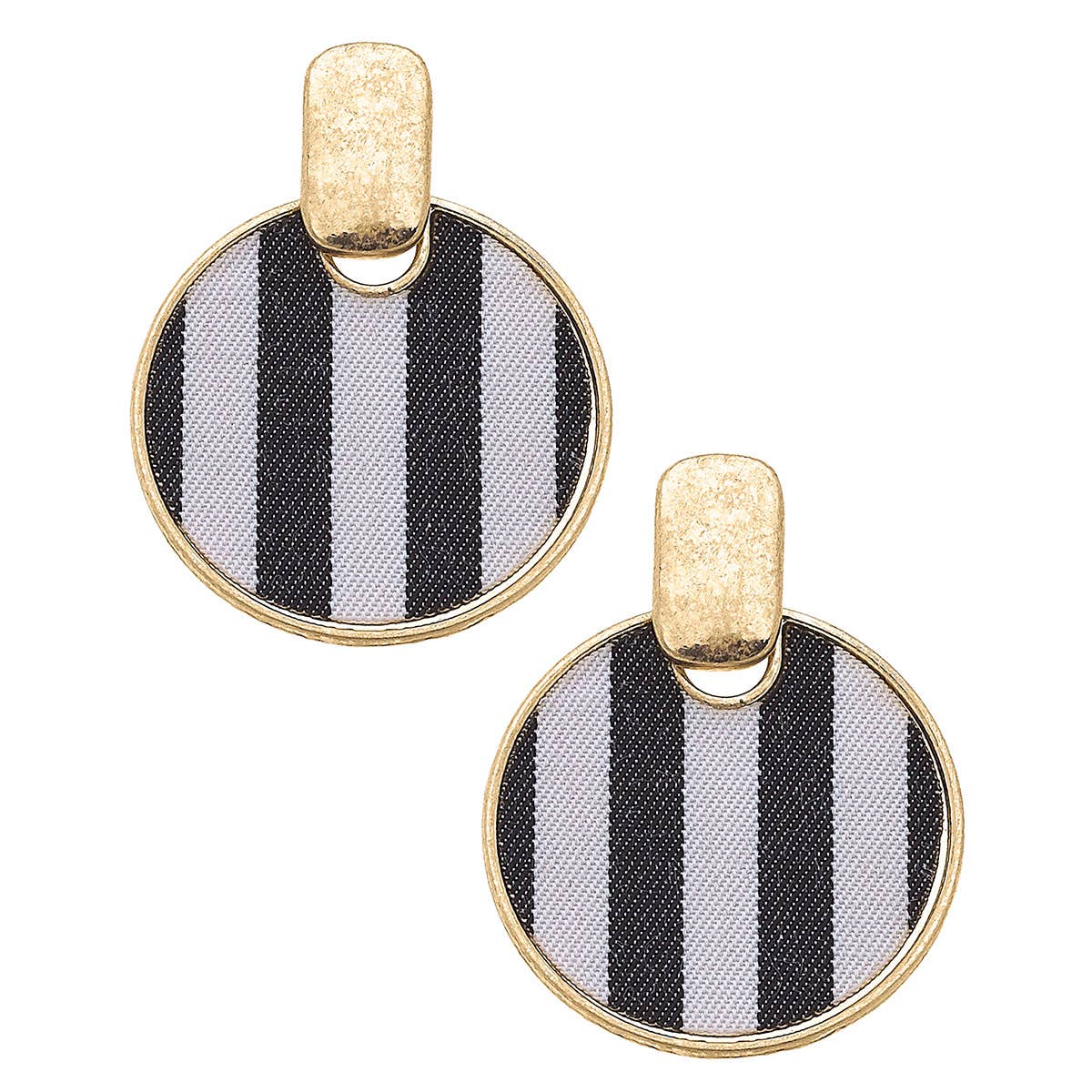 Cabana Stripes Disc Earrings