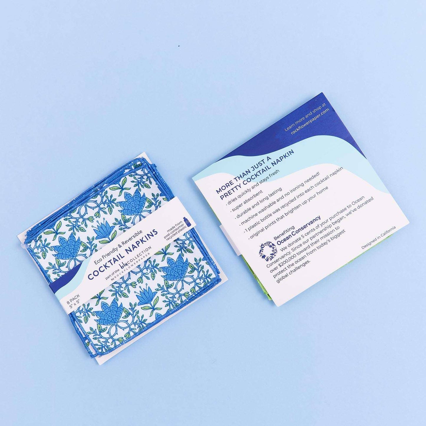 TILLY & FIFER Reusable Cocktail Napkins, Set of 8