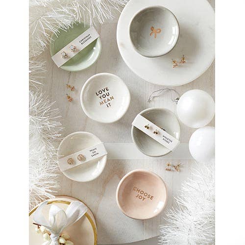 Holiday Stud Earrings & Trinket Tray Sets - Joy to the World