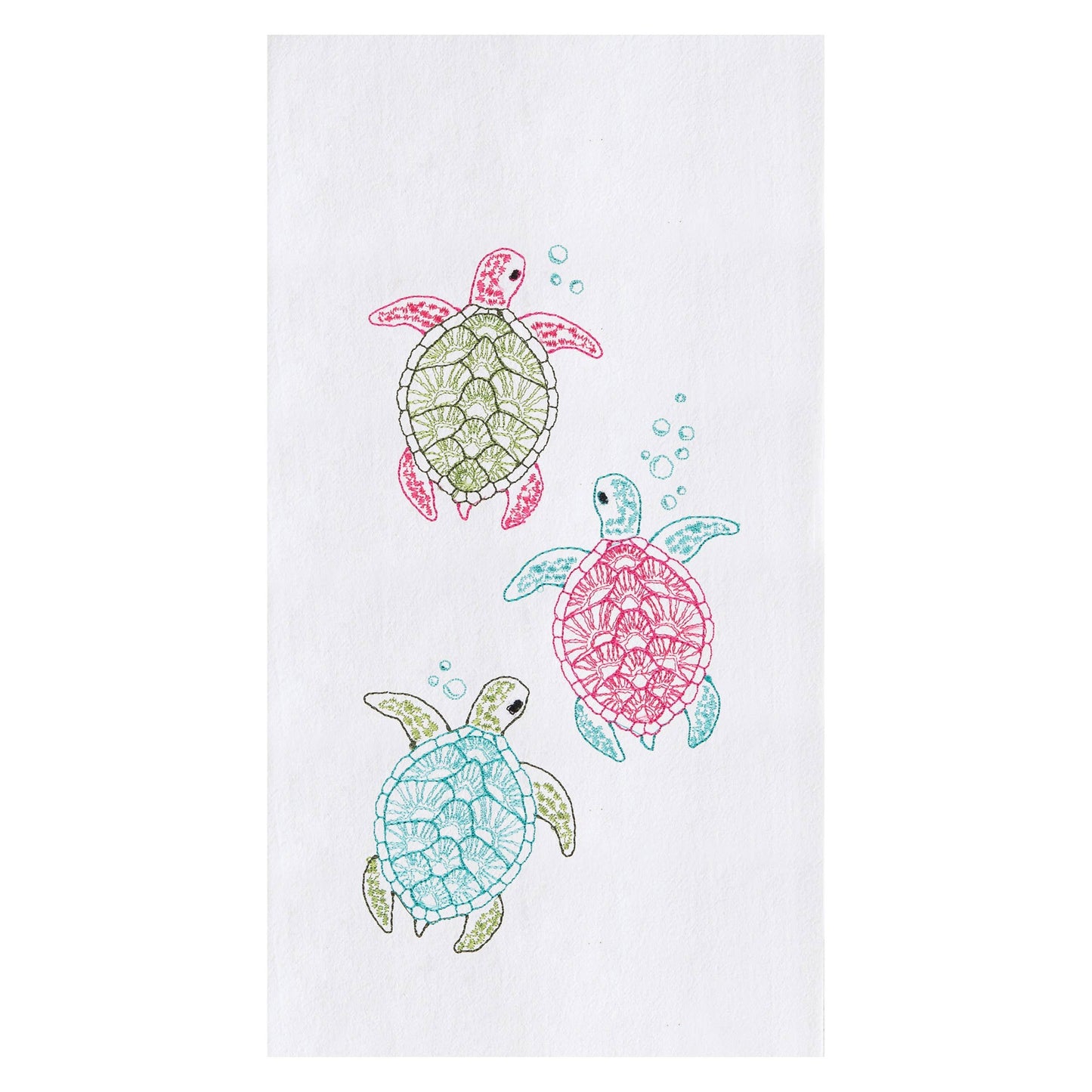 Coastal Rainbow Sea Turtle Kitchen Towel