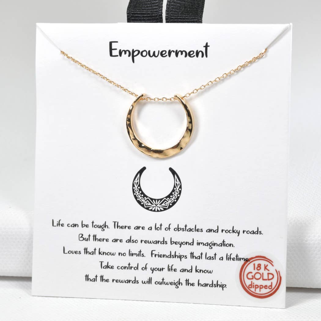 Empowerment Hammered Crescent Moon Necklace