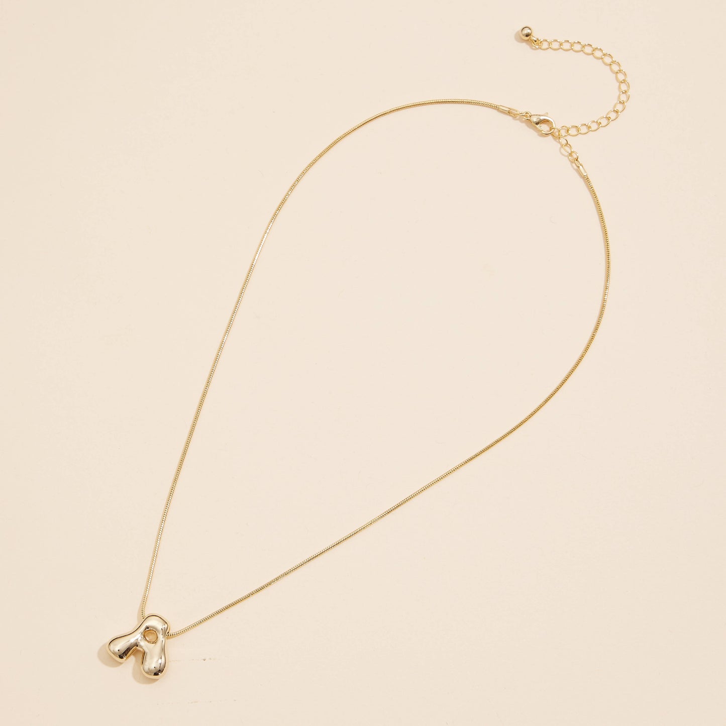 Bubble Design Silver Initial Short Necklaces
