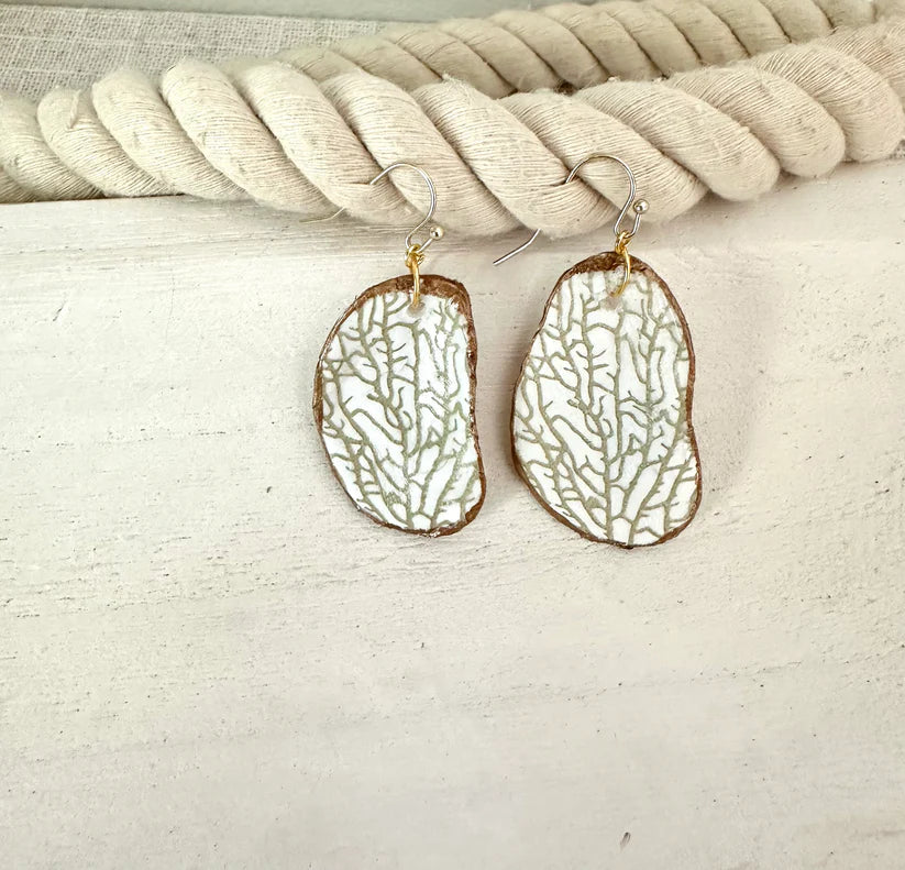 Coral Oyster Shell Earrings | 3 Colors