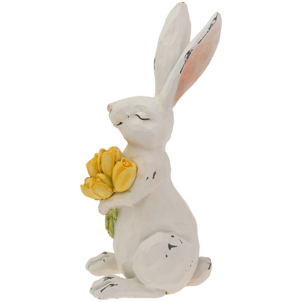 9.5" Bunny With Yellow Tulips