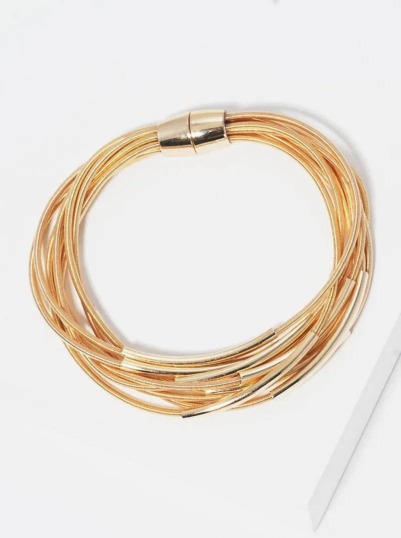 Spring Wire Multi-Strand Bracelet with Magnetic Clasp