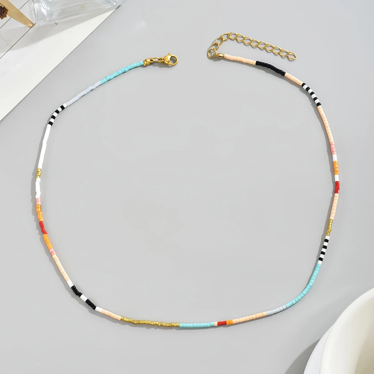 Boho-Chic Handmade Colorful Beaded Necklace