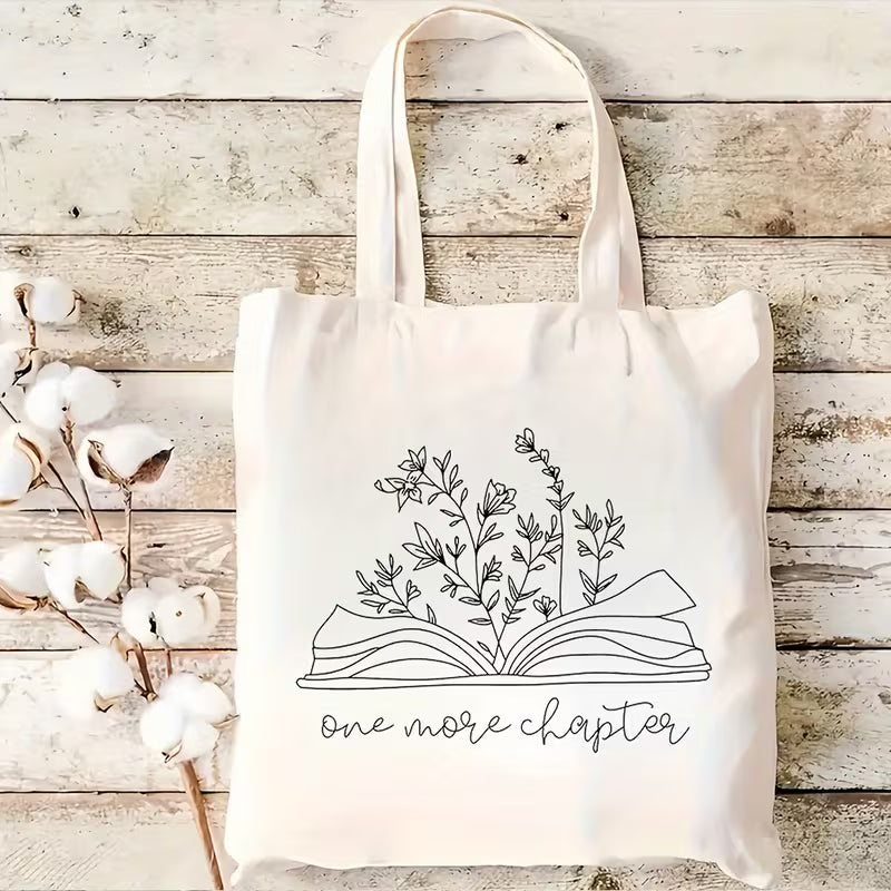 One More Chapter Canvas Tote