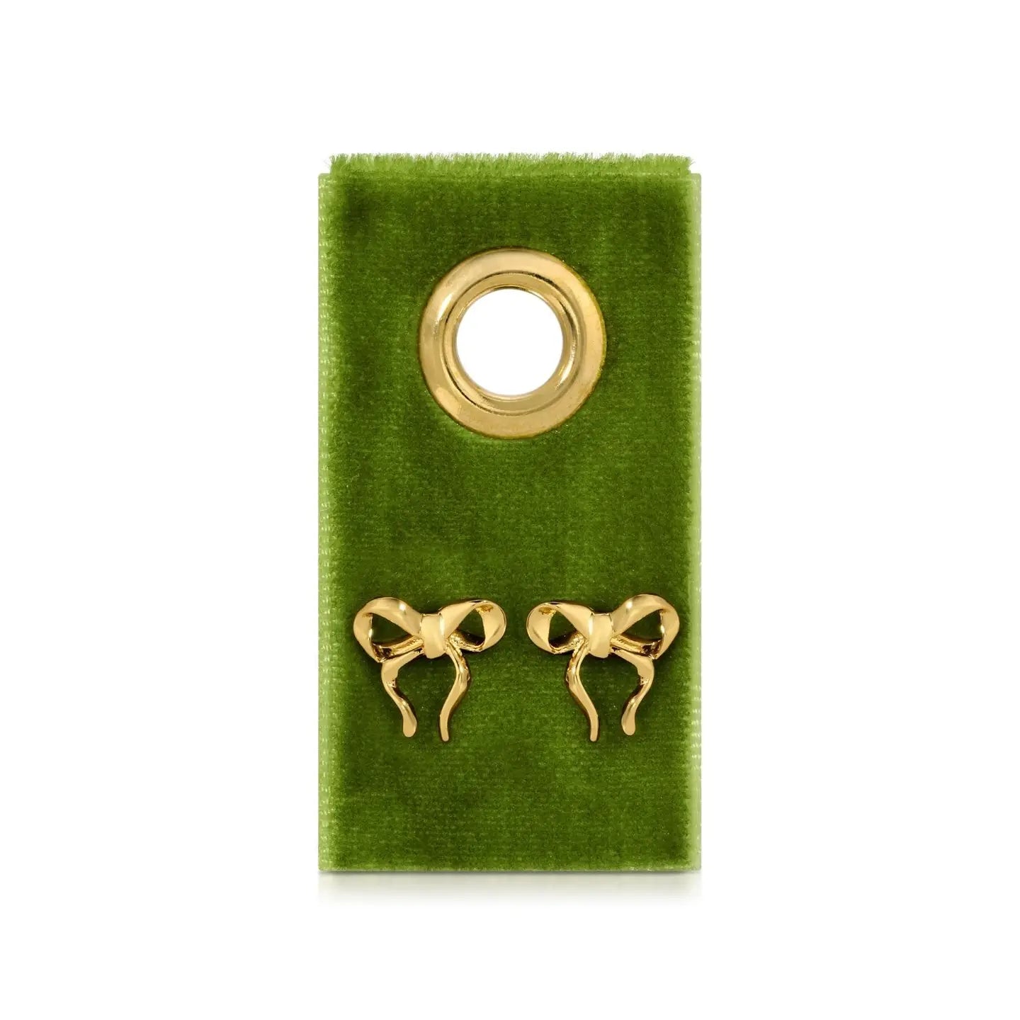 Single Gold Studs on a Velvet Tag