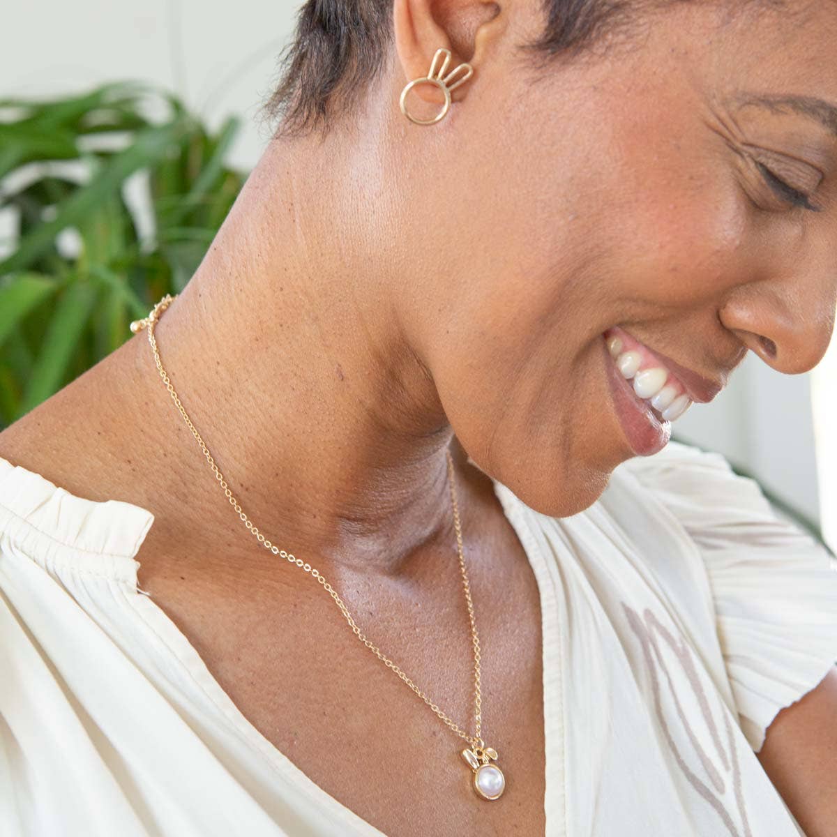 Pearl Bunny Necklace