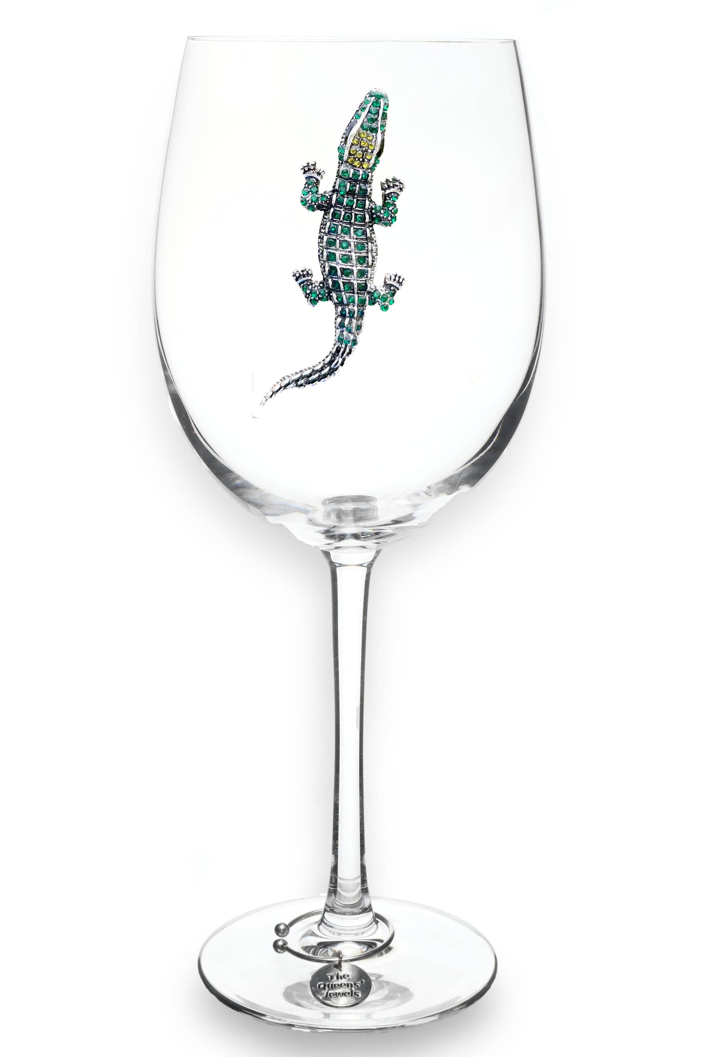 Alligator Jeweled Stemmed Wine Glass