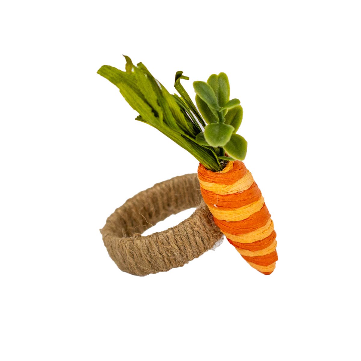 Carrot Napkin Ring Orange/Natural 4"