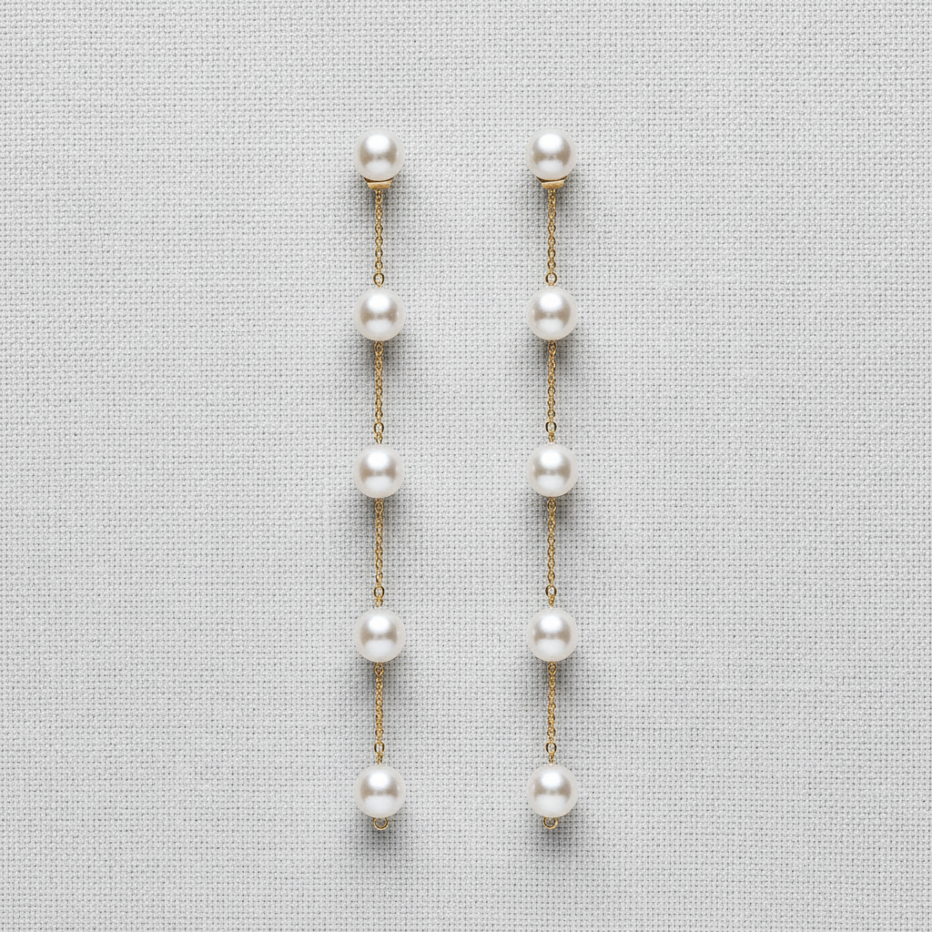 Sweet Pearl Tassel Drop Earrings