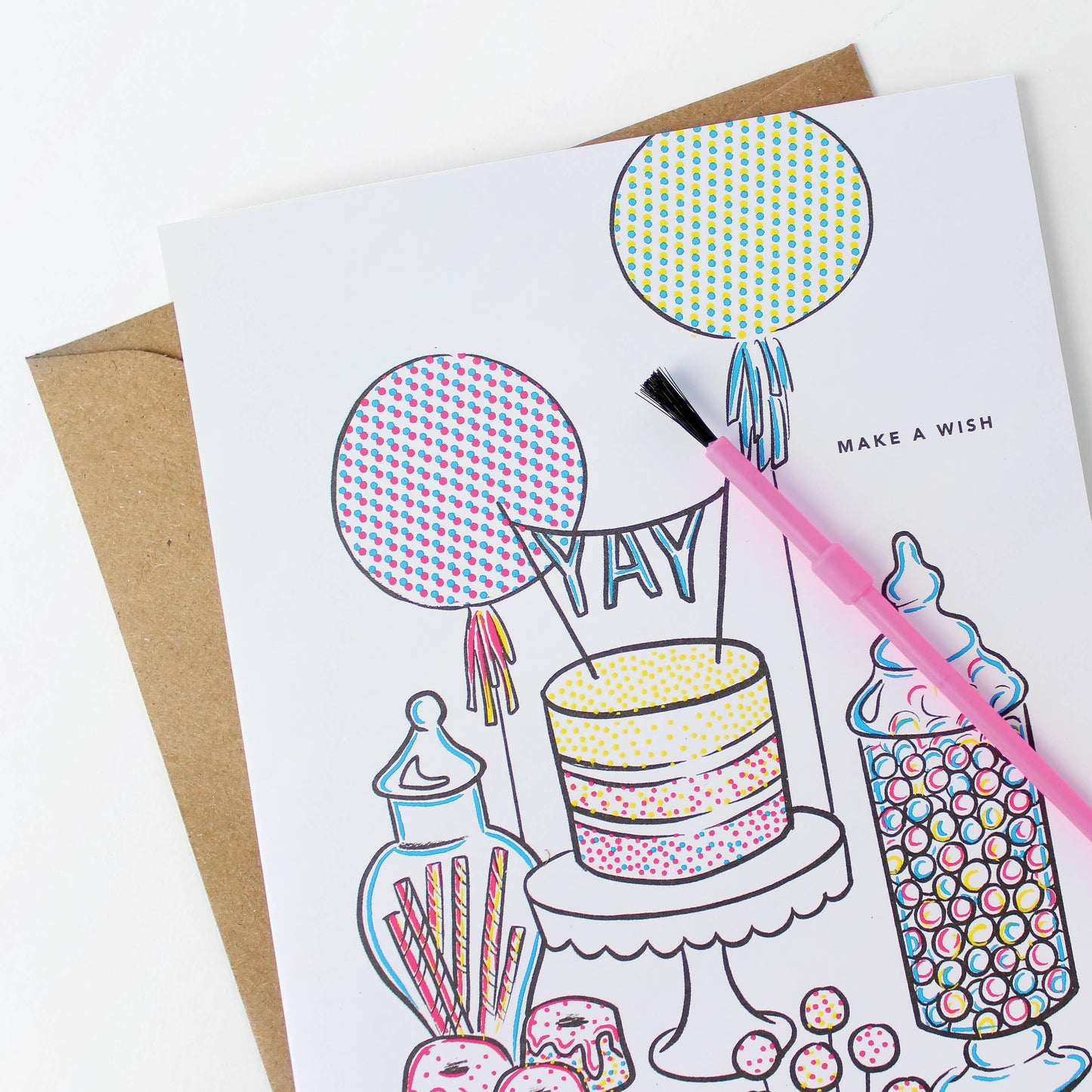 Paint With Water Card - Sweet Table