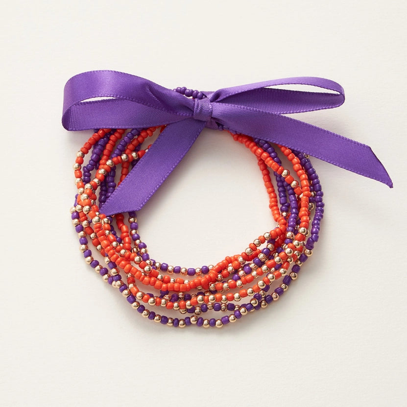Game Day Seed Bead Stretch Bracelet