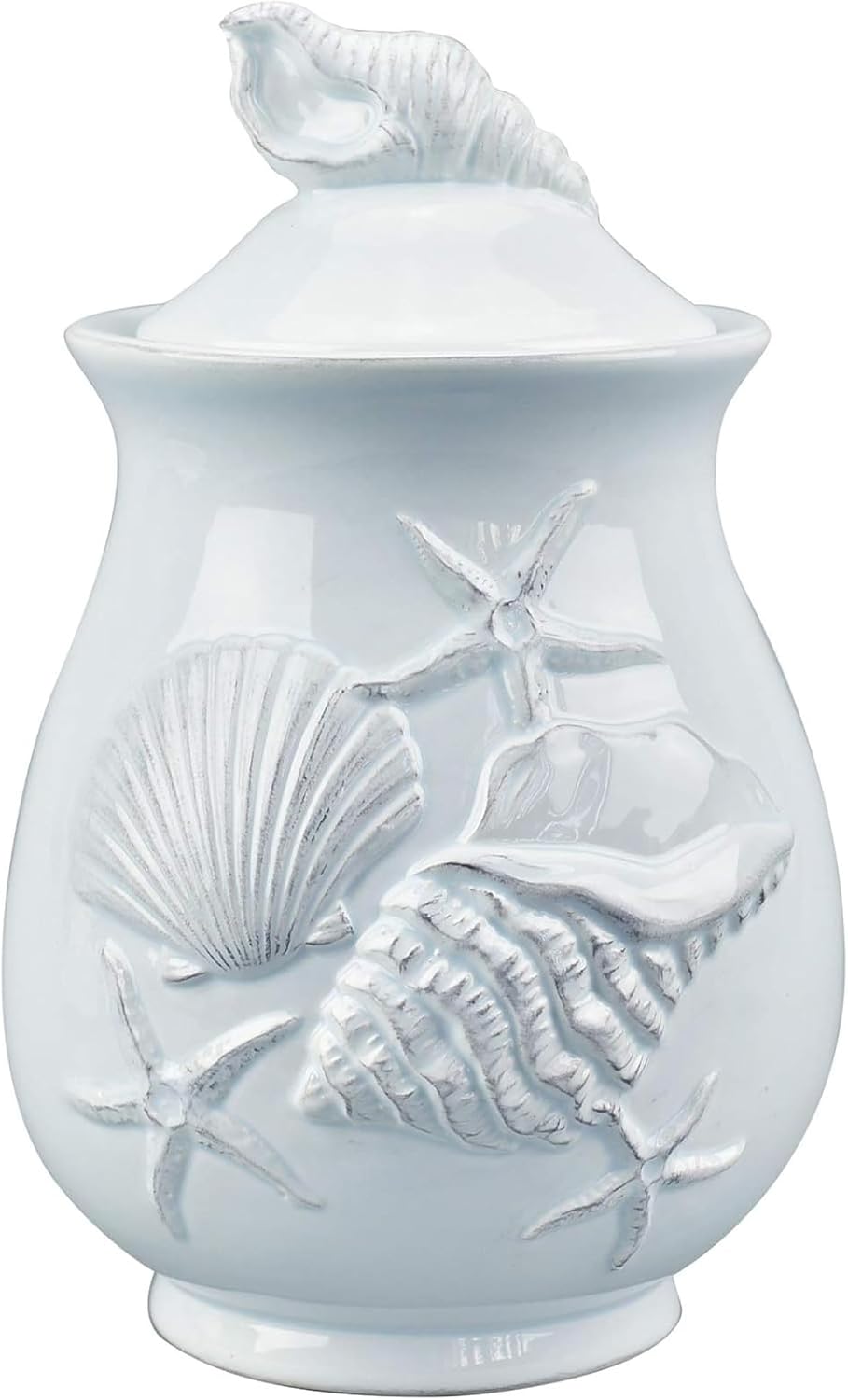 Blue Laguna Coastal Ceramic Butter Cookie Jar