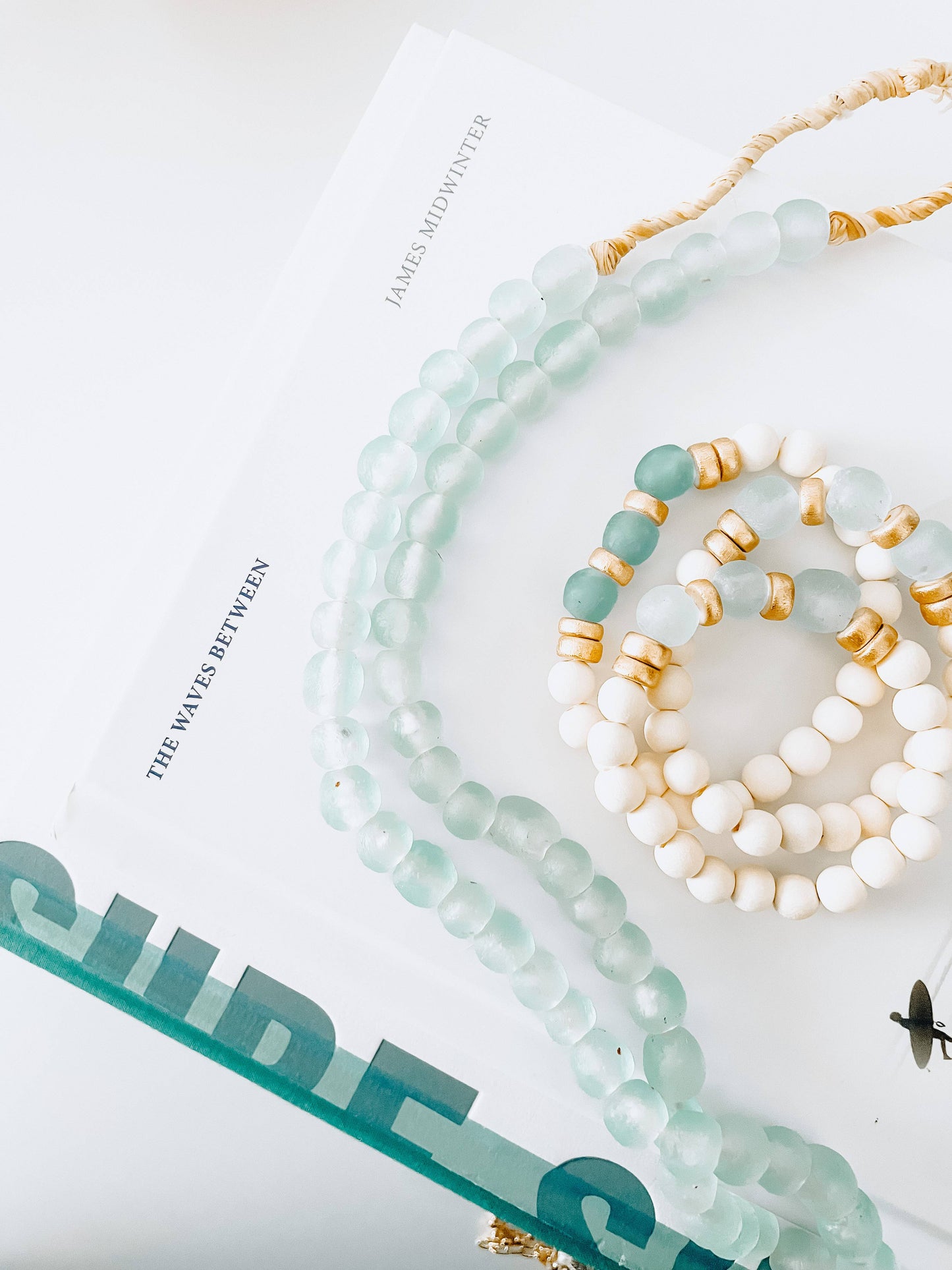 Blue Recycled Sea Glass Bracelet