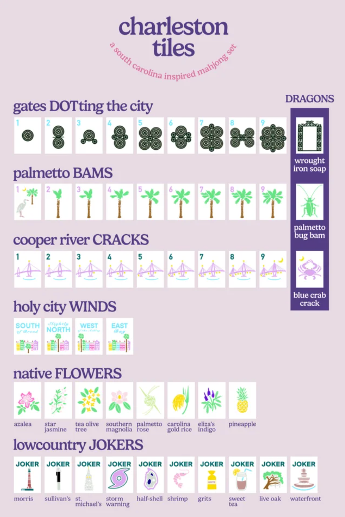 "Charleston Tiles" Mahjong Set
