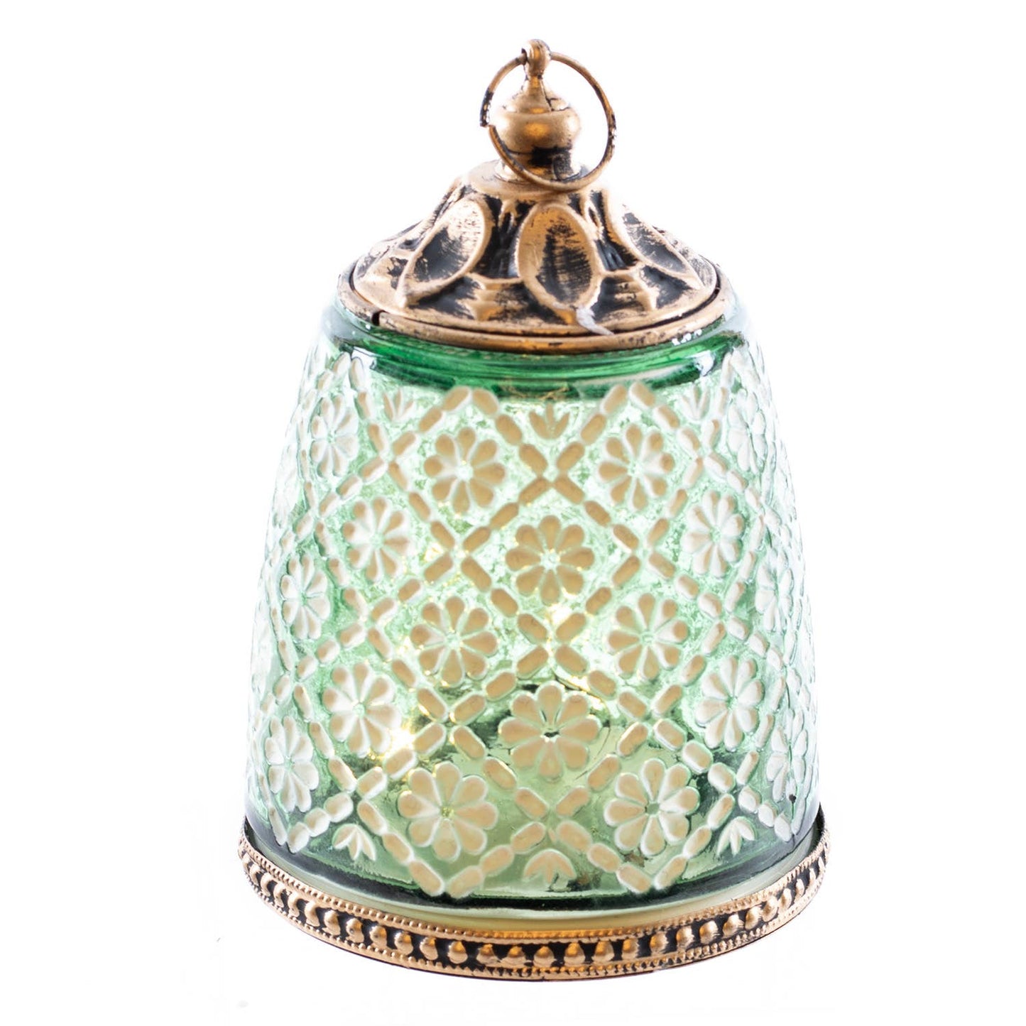 Green Flower LED Lantern