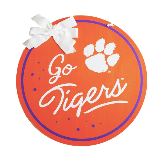 Clemson Spirit Wood Door Hanger