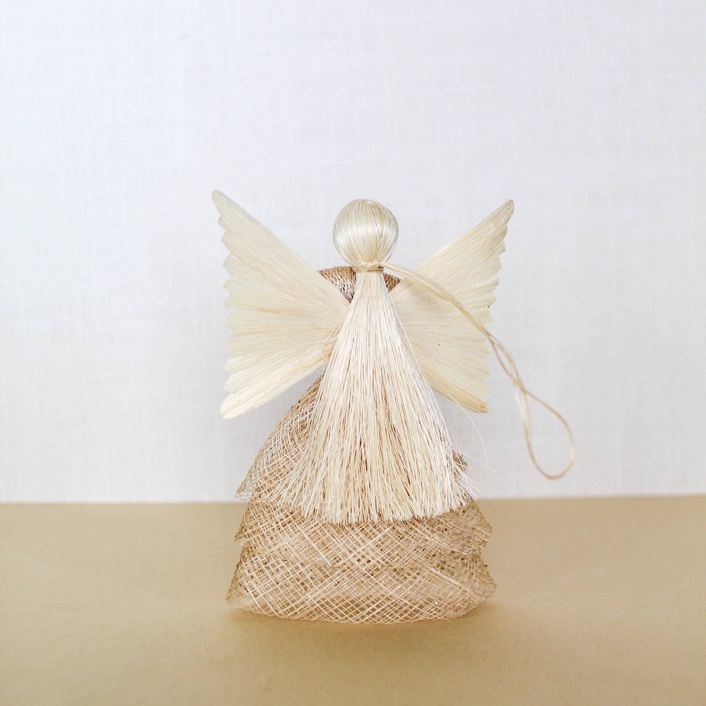 6" Glittered Simamay Angel w/Pleated Skirt (Natural/White)