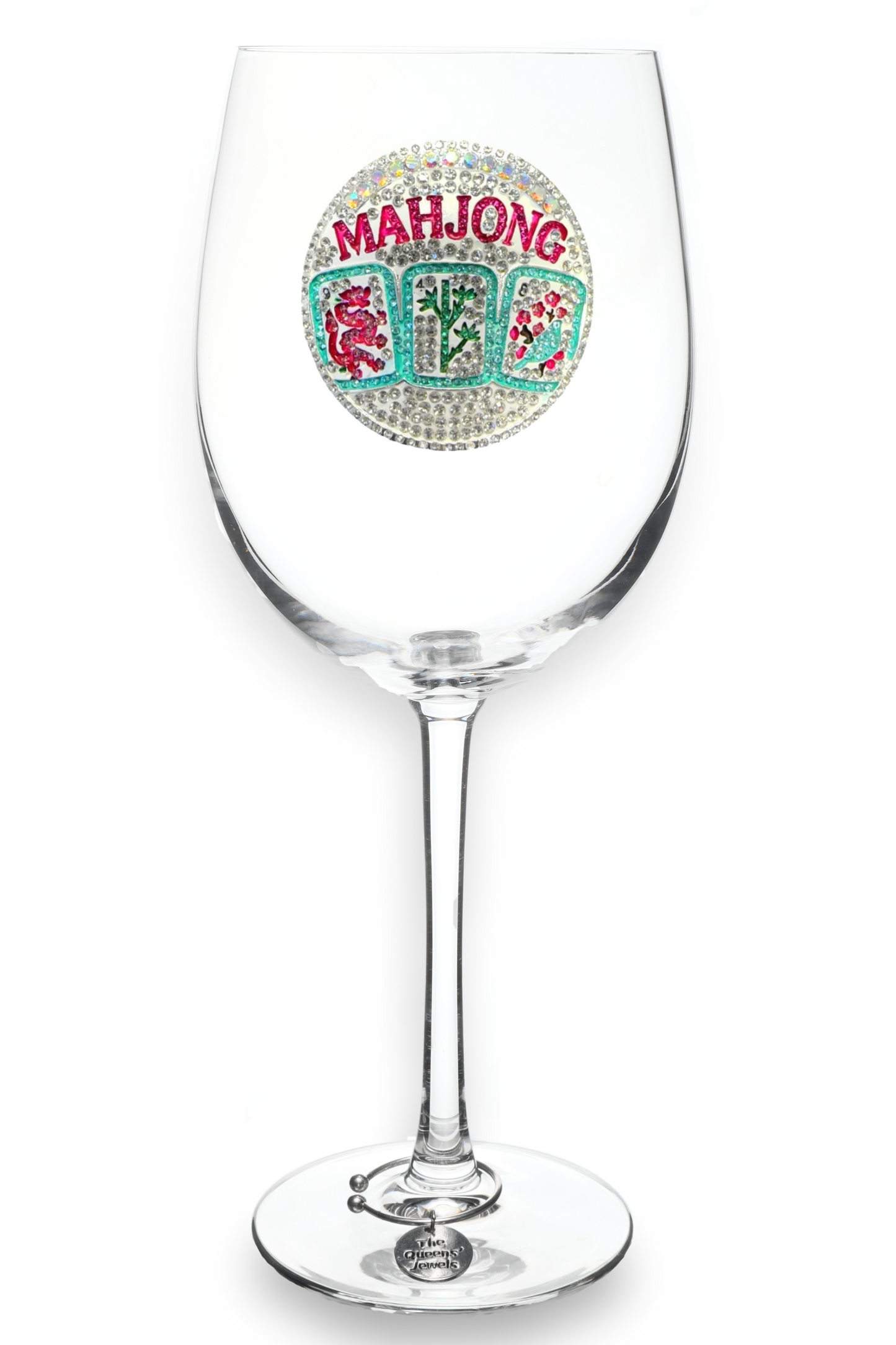 Mahjong Stemmed Wine Glass