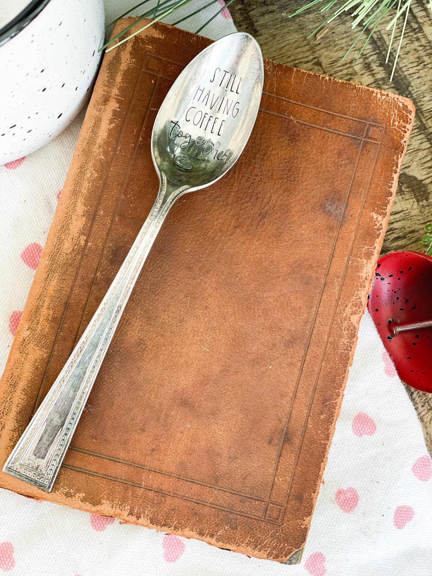 Still Having Coffee Together Vintage Stamped Spoon