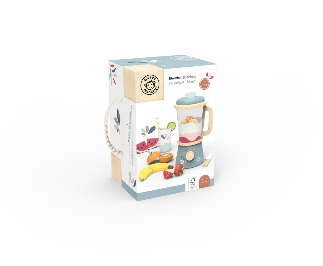 Multicolor Wooden Toy Blender
