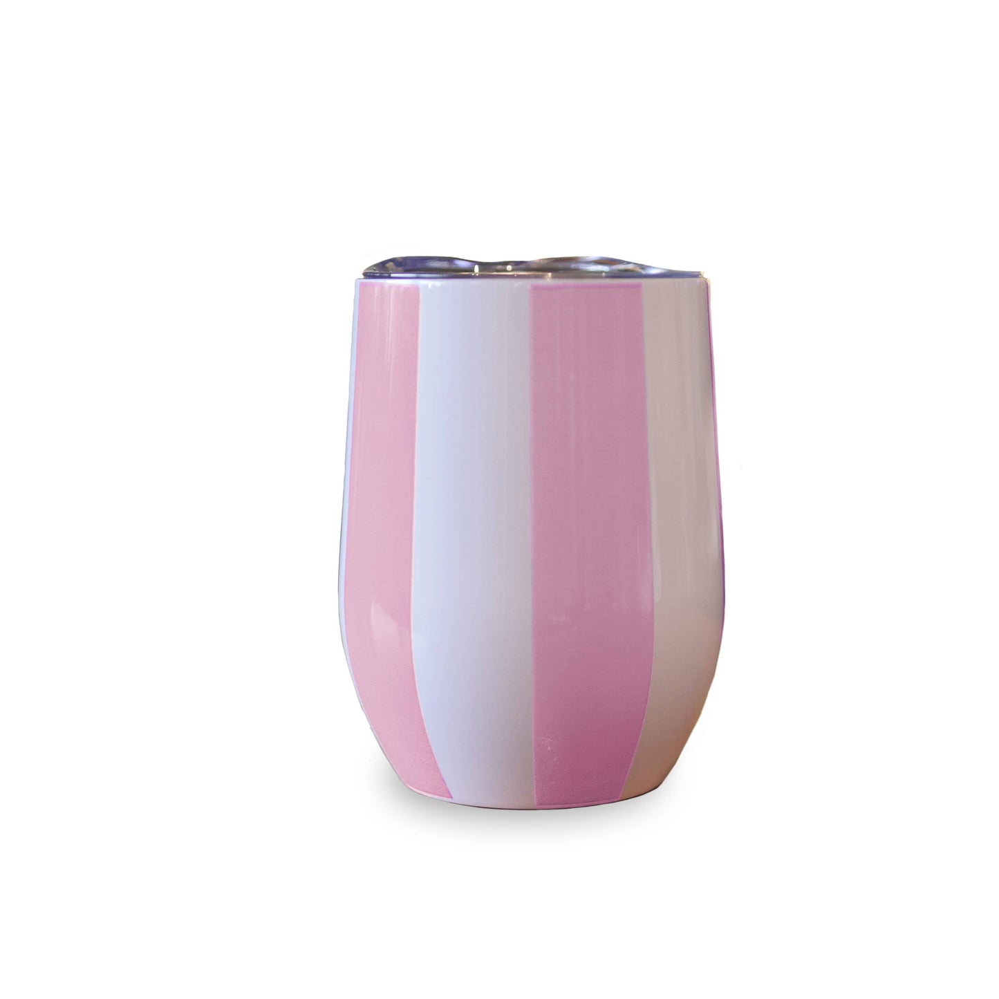 Insulated Wine Tumbler (Pink/White) - Blank