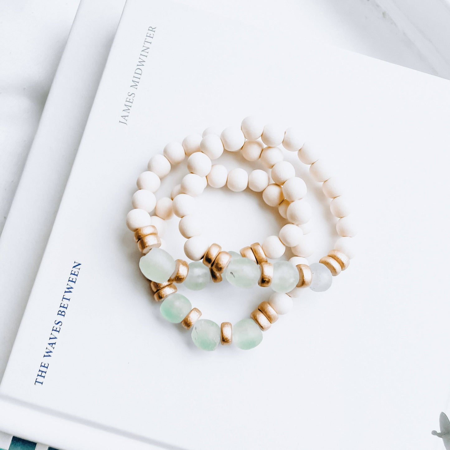 Blue Recycled Sea Glass Bracelet