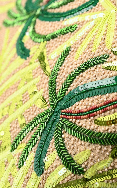 Palm Tree Beaded Mini Tote