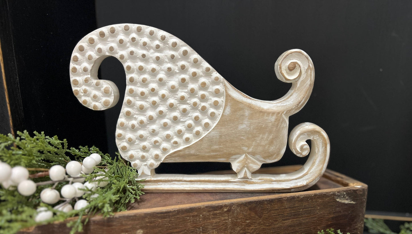 Beaded Wooden Sleigh