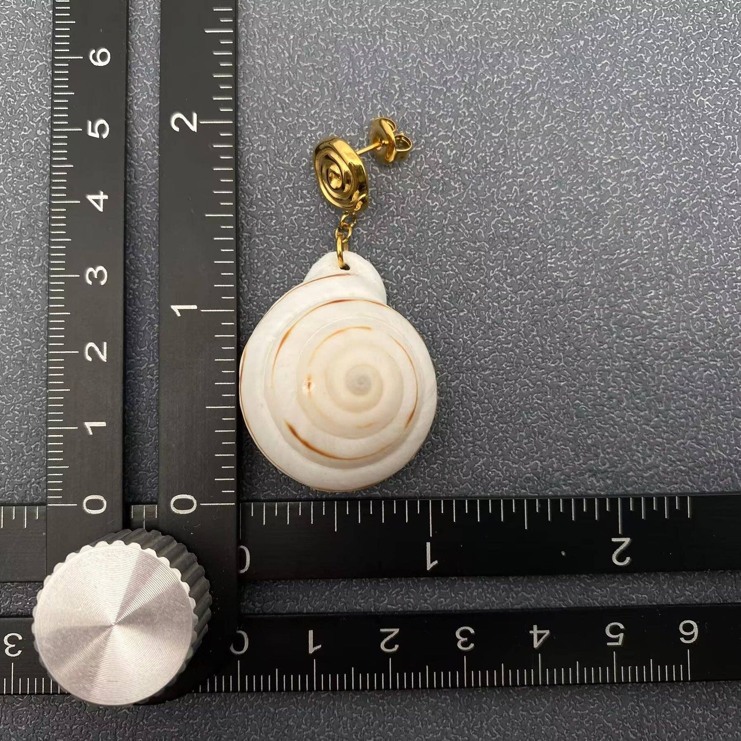 Conch Charm 18K Gold Plated Stainless Steel Post Earrings