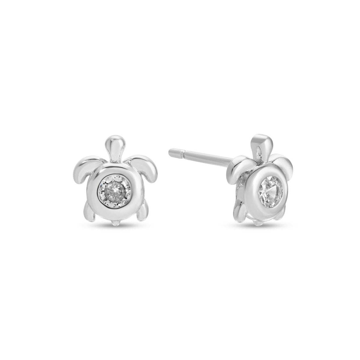 Turtle Studs on Velvet Tag