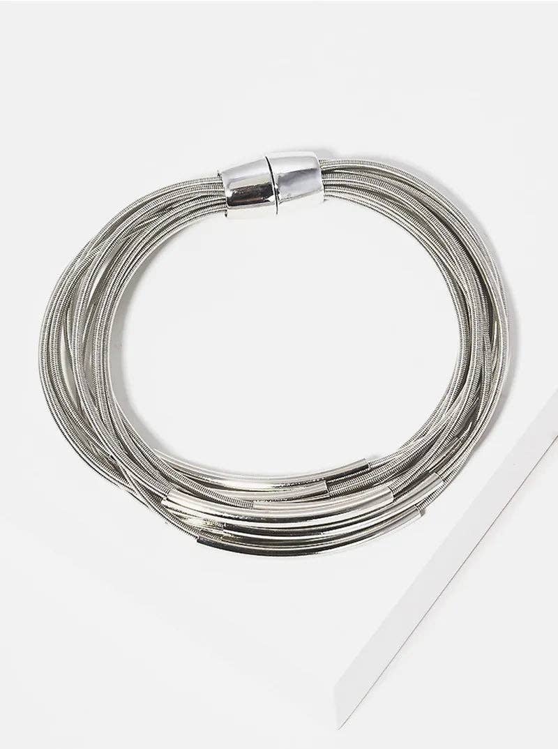 Spring Wire Multi-Strand Bracelet with Magnetic Clasp